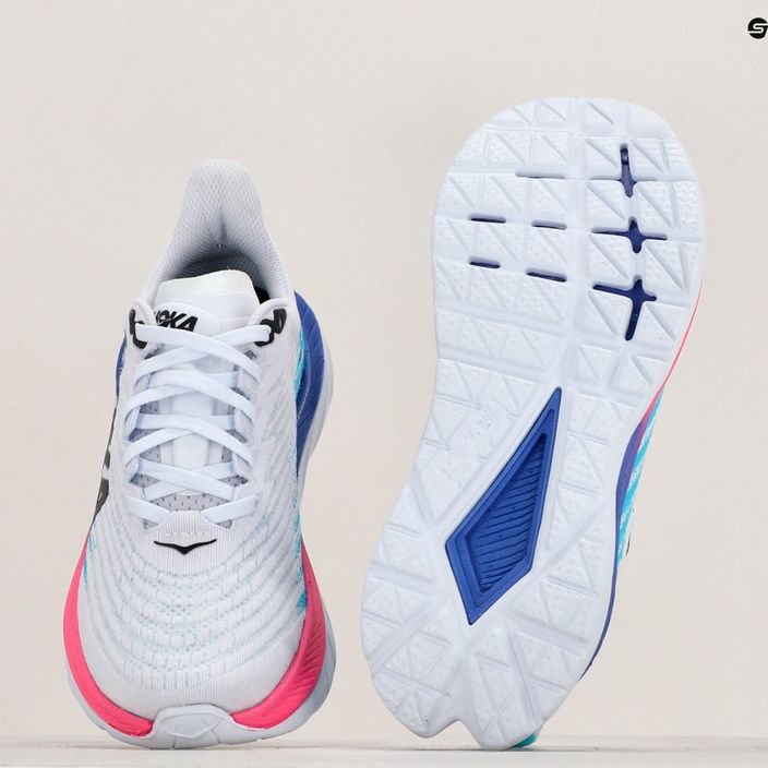 Women's running shoes HOKA Mach 5 white/scuba blue 10
