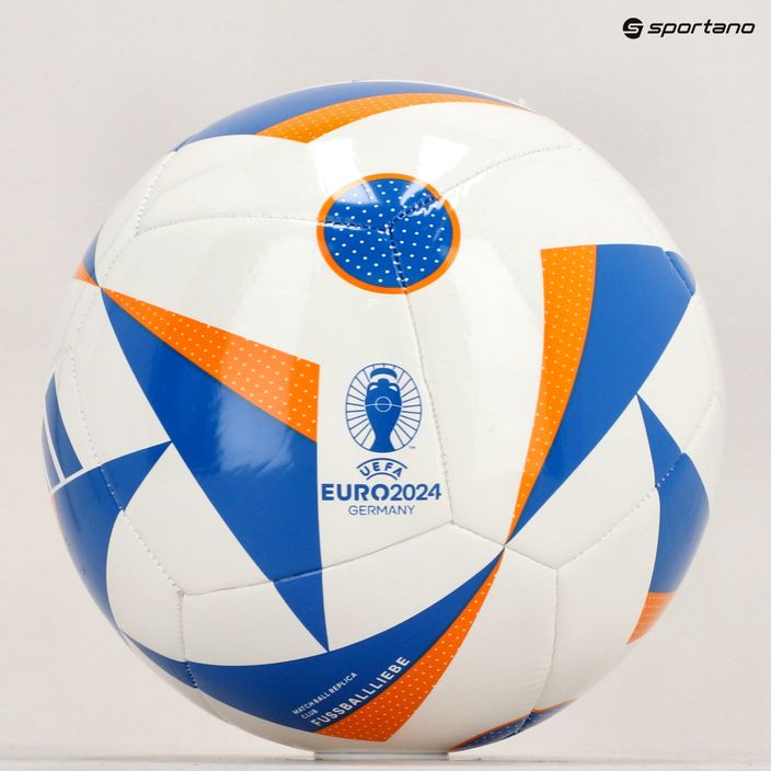 adidas Fussballiebe Club football white/glow blue/lucky orange size 4 5