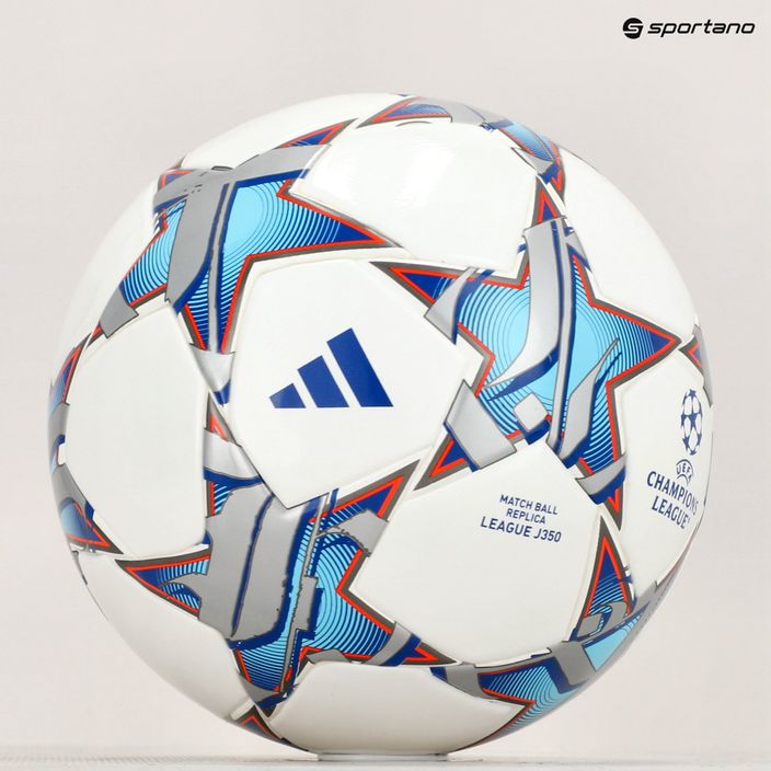 adidas UCL League 23/24 football white/silver metallic/bright cyan/royal blue size 4 6