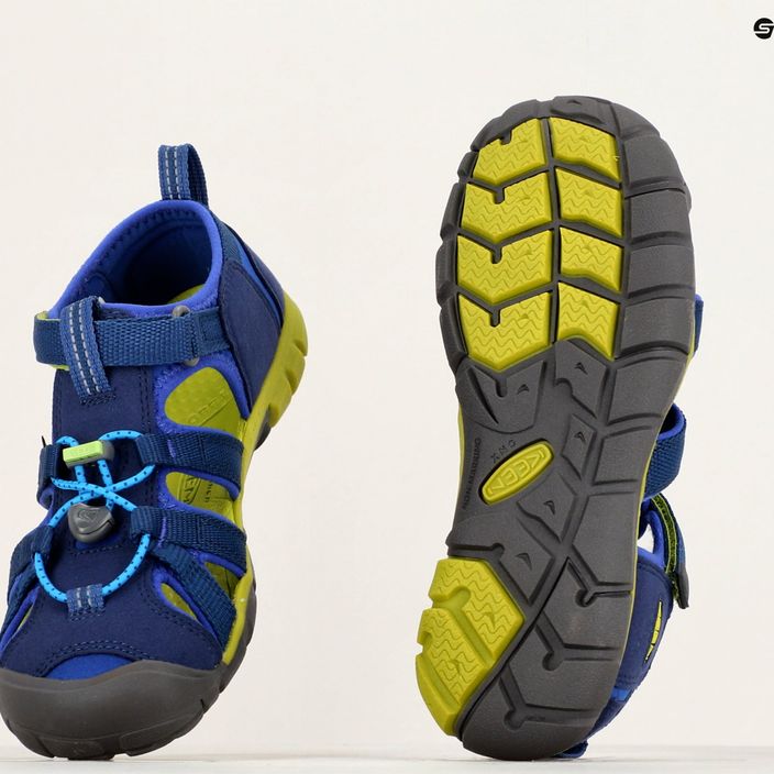 KEEN Seacamp II CNX blue depths/chartreuse junior sandals 9