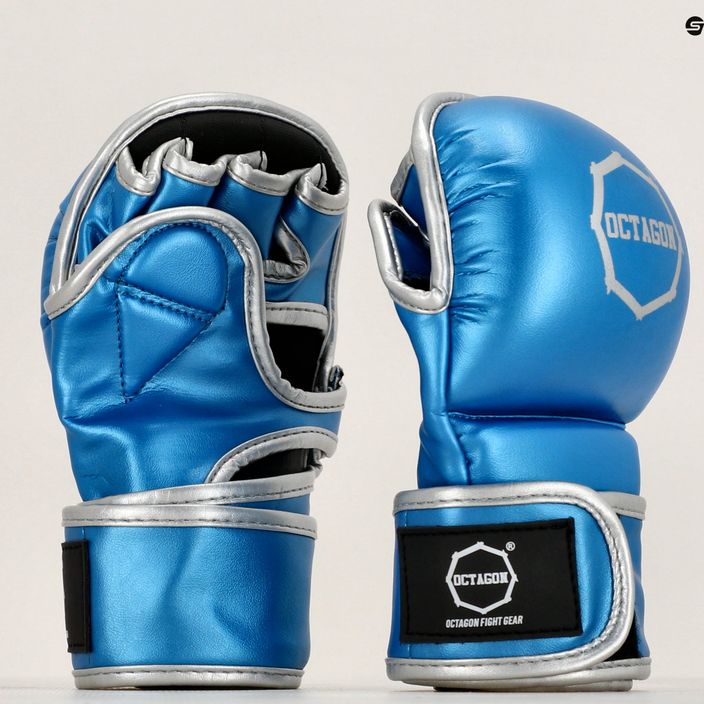 Octagon Mettalic MMA sparring gloves blue 7