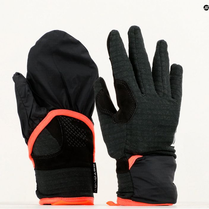 Women's Ski Gloves ORTOVOX Fleece Grid Cover black raven 11
