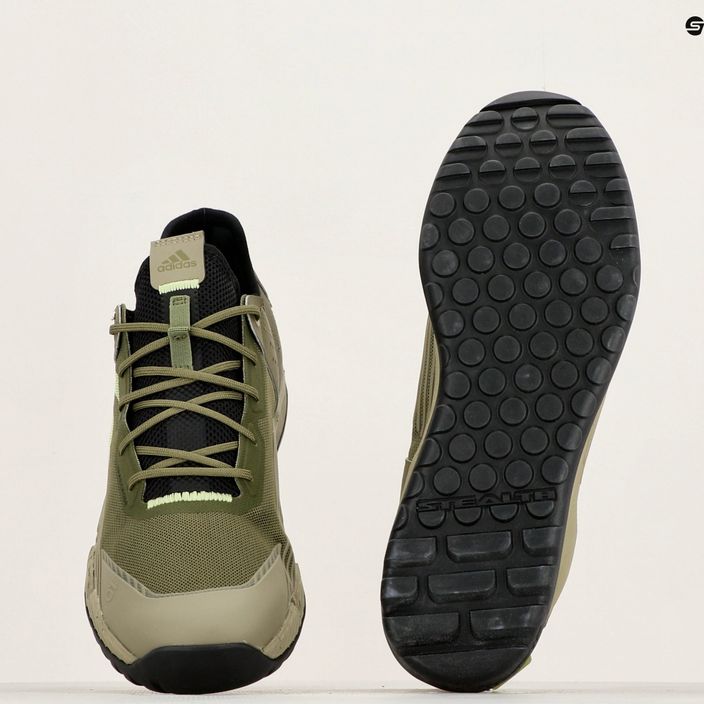 Men's adidas FIVE TEN Trailcross LT focus olive/pulse lime/orbit green platform cycling shoes 12
