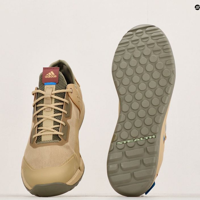 Men's adidas FIVE TEN Trailcross LT beige tone/blue rush/orbit green platform cycling shoes 10