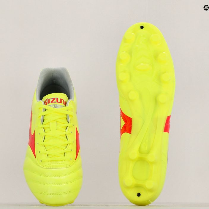Mizuno Morelia II Club MD safety yellow/fiery coral 2/galaxy silver men's football boots 11
