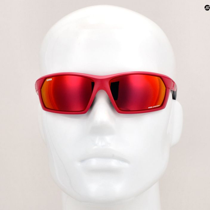 UVEX Sportstyle 225 Pola red grey mat sunglasses 11