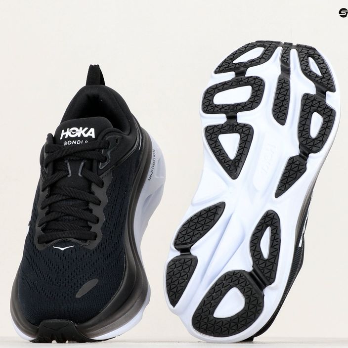 Women's running shoes HOKA Bondi 8 black/white 10