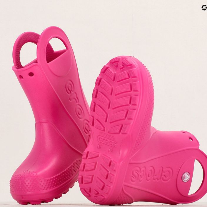 Crocs Handle Rain Boot Kids candy pink wellingtons 10