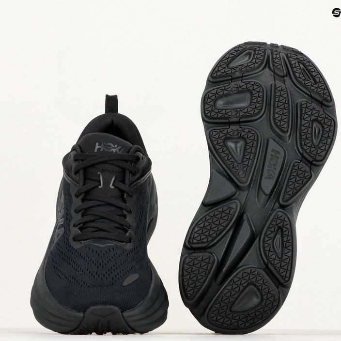 Women's running shoes HOKA Bondi 8 black/black 10