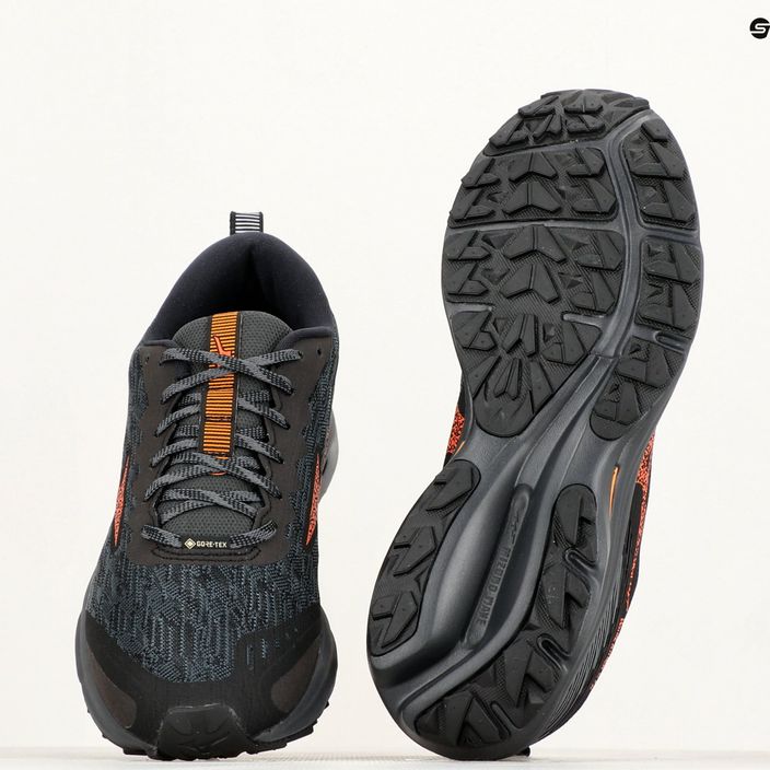Men's running shoes Mizuno Wave Rider GTX black/nasturtium/carrot curl 9
