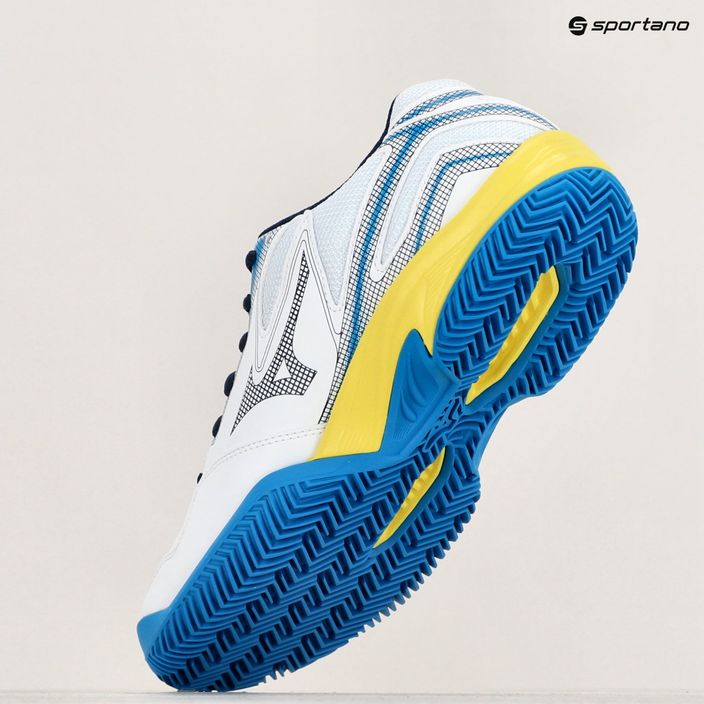 Men's tennis shoes Mizuno Break Shot 4 CC white/dress blues/sulphur spring 9