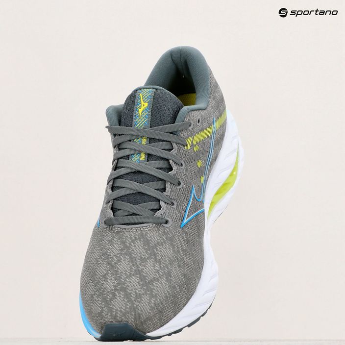Men's running shoes Mizuno Wave Inspire 19 gray/jet blue/bolt2neon 11