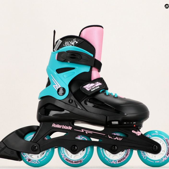 Rollerblade Fury black sea/green children's roller skates 8