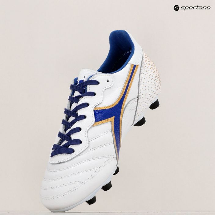 Men's football boots Diadora Brasil Italy OG GR LT+ MDPU white/blue/gold 16