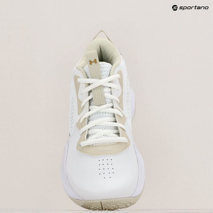 Under Armour Lockdown 6 basketball shoes white/silt/metallic gold 15