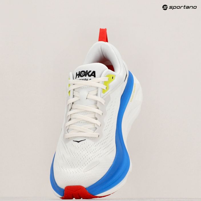 HOKA Bondi 8 men's running shoes blanc de blanc/virtual blue 11