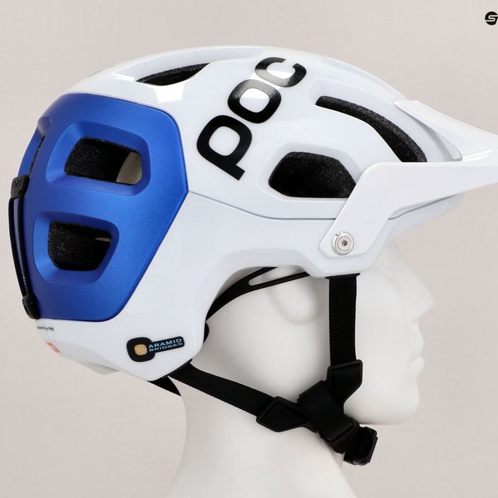 MTB bike helmet POC Tectal Race MIPS hydrogen white/opal blue metallic matt 2