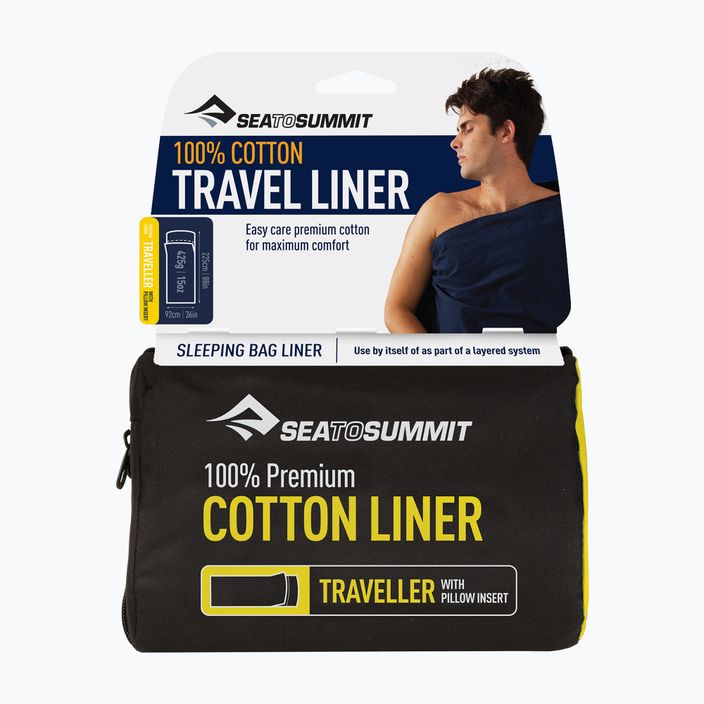 Sea to Summit Premium Cotton Travel Sleeping Bag Liner - Standard Rectangular green ASTDOSGN 3