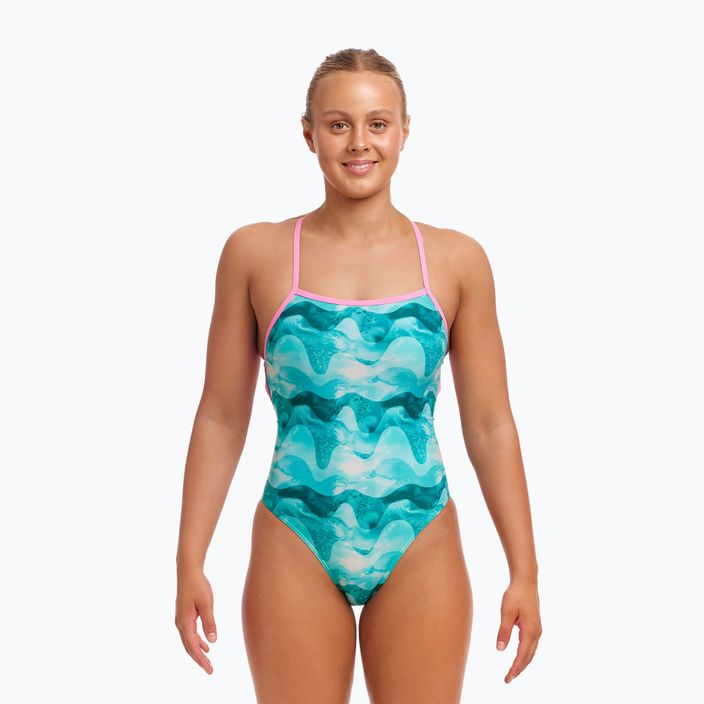 Funkita Strapped In One Piece women's one-piece swimsuit teal wave 2