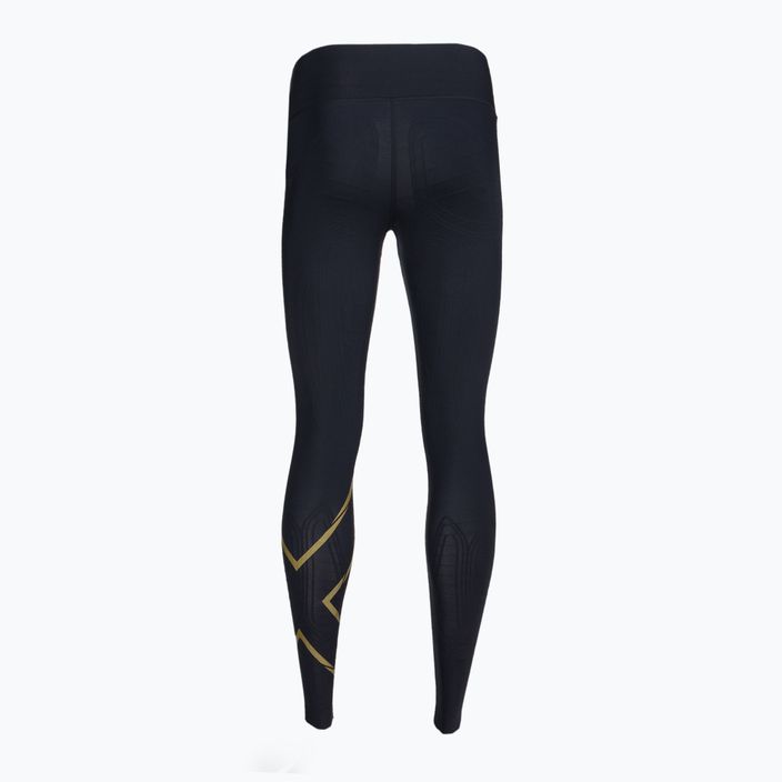 Women's training leggings 2XU Force Mid-Rise Compression black and gold WA5367B 2
