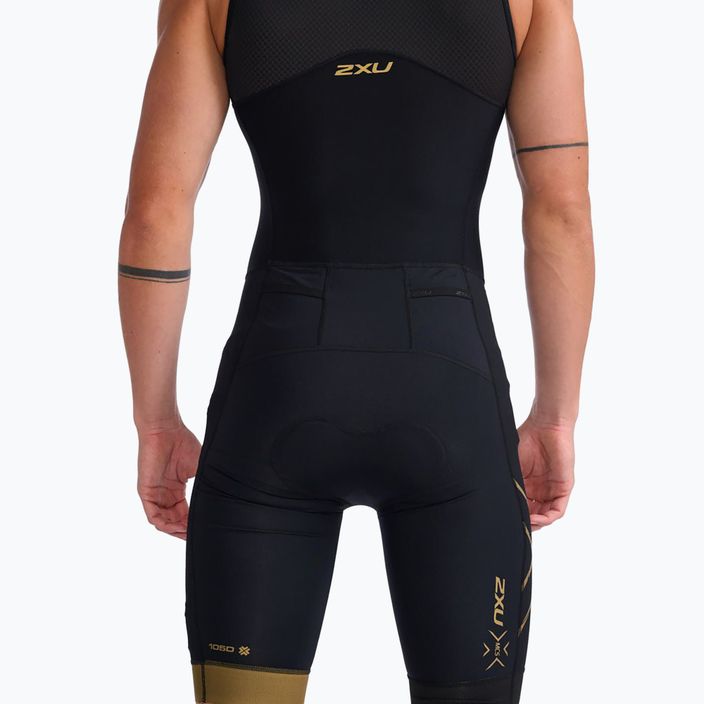 Men's triathlon suit 2XU Light Speed Front Zip black/gold 2