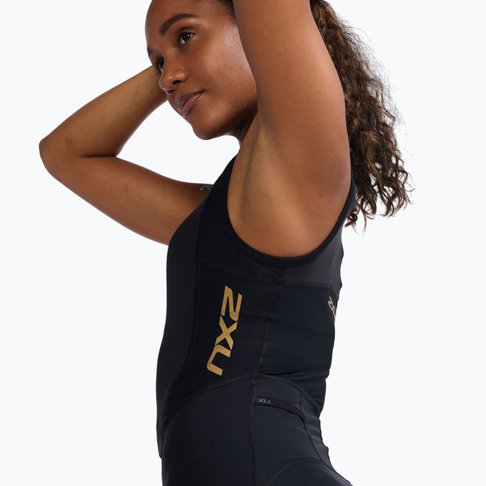 Women's triathlon suit 2XU Light Speed Front Zip black/gold 4