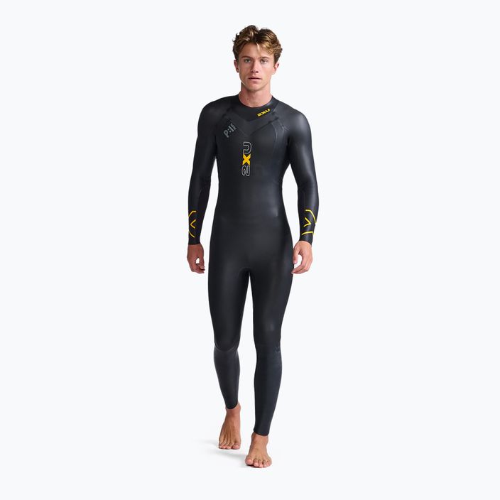 Men's triathlon wetsuit 2XU Propel:1 black/ambition MW4991C