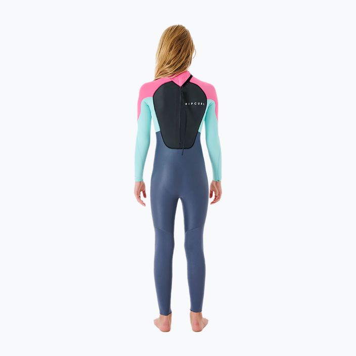 Rip Curl Omega 3/2GB B/Zip 20 blue/pink children's wetsuit 114BFS 2