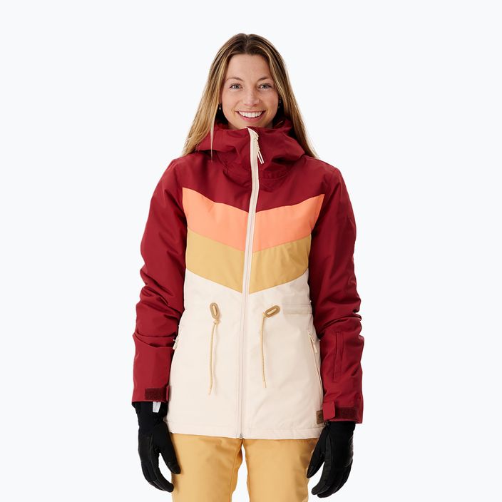 Rip Curl Rider Betty women's snowboard jacket beige and red 000WOU 763 6