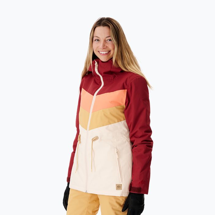 Rip Curl Rider Betty women's snowboard jacket beige and red 000WOU 763 7