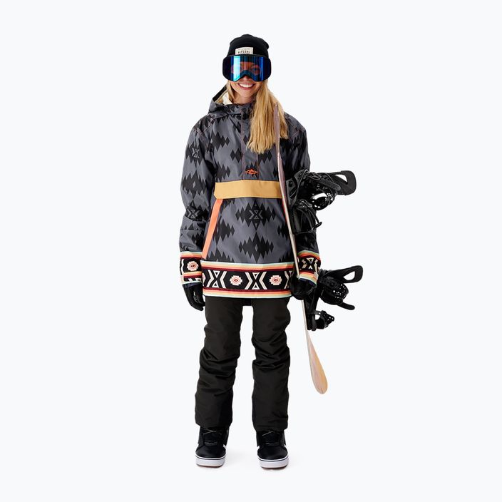 Women's Rip Curl Rider Anorak grey/black snowboard jacket 002WOU 90 6