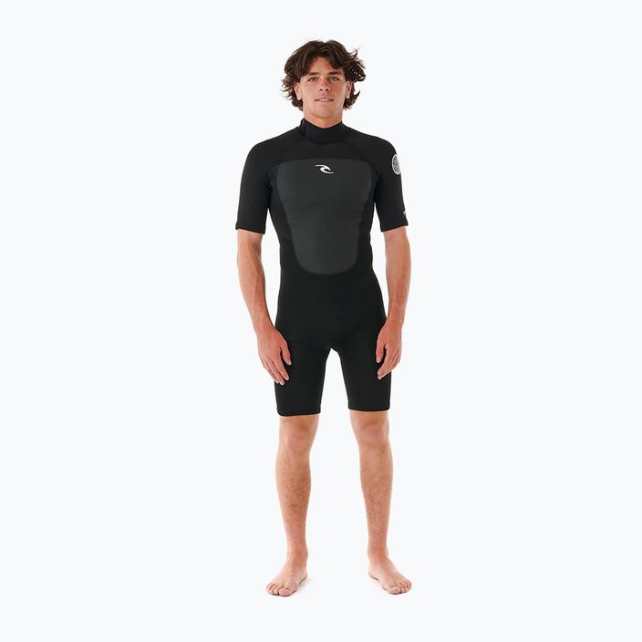 Men's Rip Curl Omega 2mm Back Zip Springsuit Swim Foam Black