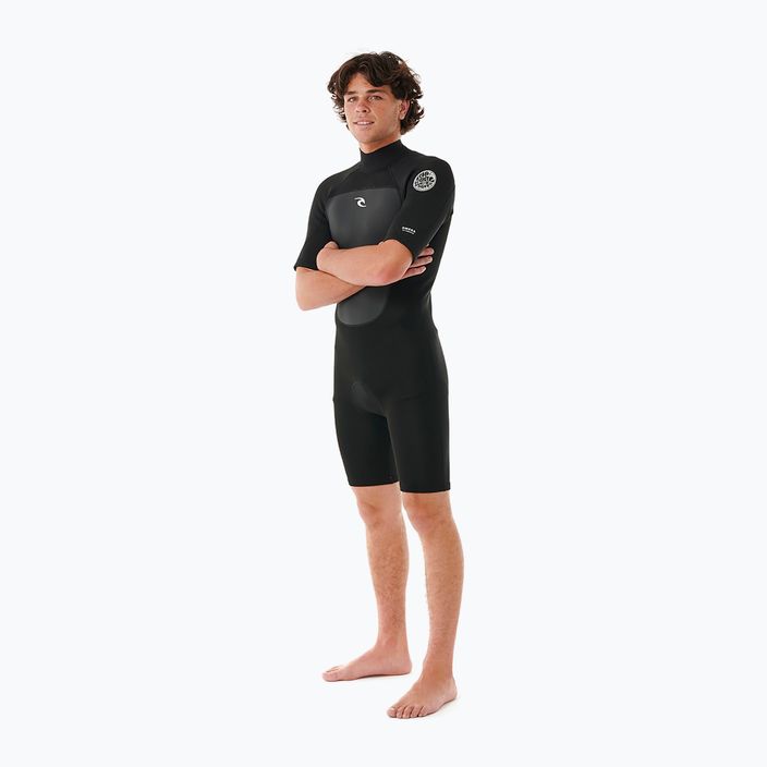 Men's Rip Curl Omega 2mm Back Zip Springsuit Swim Foam Black 2