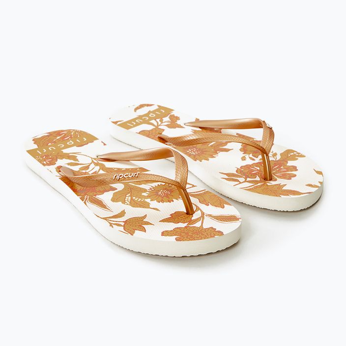 Rip Curl Oceans Together 172 women's flip flops white and brown 15RWOT 9