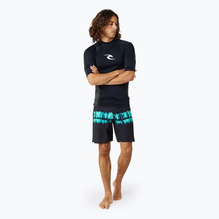 Men's Rip Curl Waves Upf Perf S/S Swim Shirt Black 2