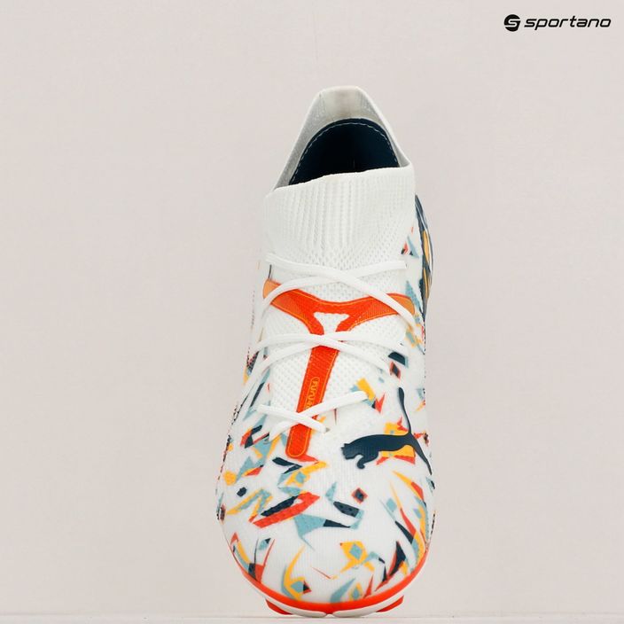 PUMA Future 7 Match Creativity FG/AG white/ocean tropic/turquoise surf/hot heat/sunstream children's football boots 15