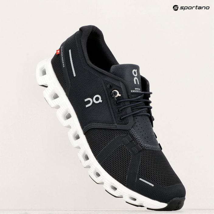 Men's On Running Cloud 5 black/white running shoes 16