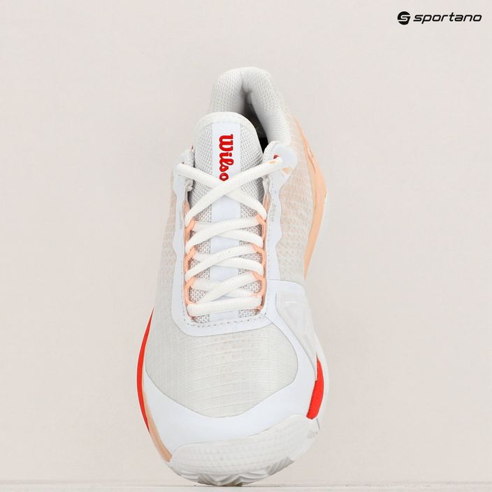 Women's tennis shoes Wilson Rush Pro 4.0 Clay white/peach parfait/infrared 9