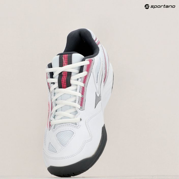 Women's tennis shoes Mizuno Break Shot 4 AC white / pink tetra / turbulence 15