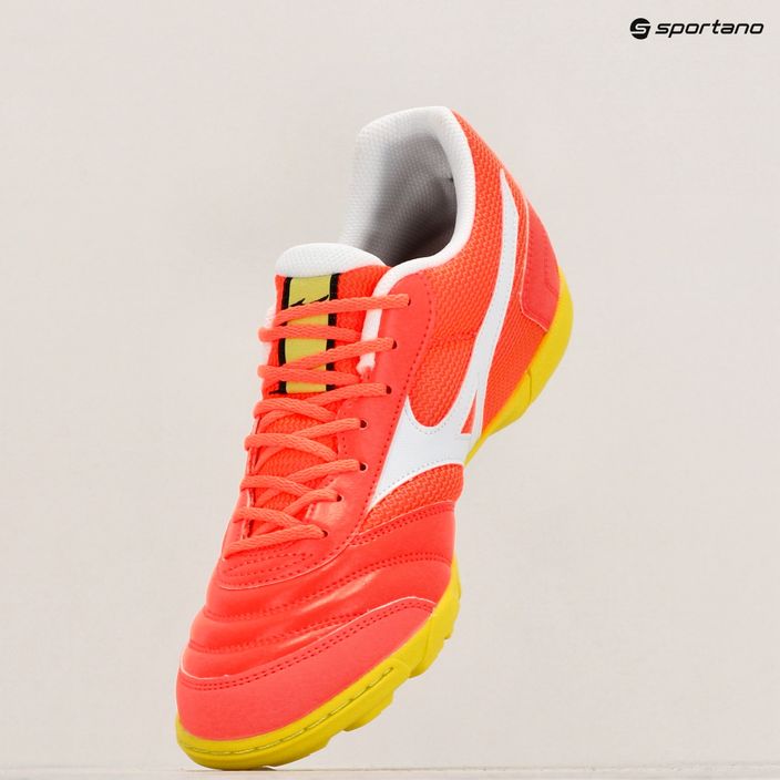 Men's Mizuno Morelia Sala Club TF football boots neon flame/white 9