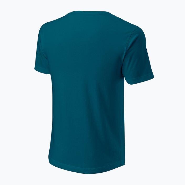 Men's tennis shirt Wilson Script Eco Cotton Tee blue/coral 2