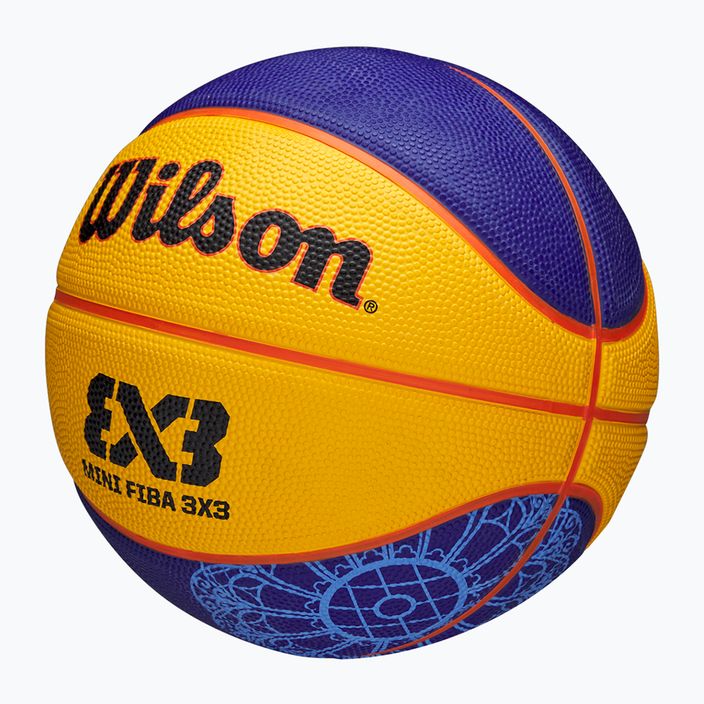 Children's basketball Wilson Fiba 3X3 Mini Paris 2004 blue/yellow size 3 3