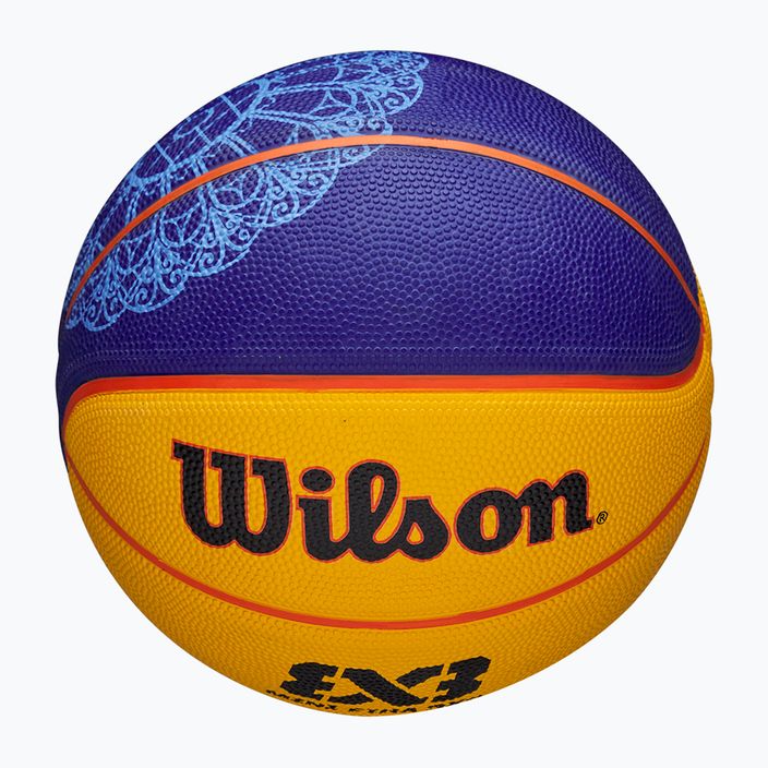 Children's basketball Wilson Fiba 3X3 Mini Paris 2004 blue/yellow size 3 4