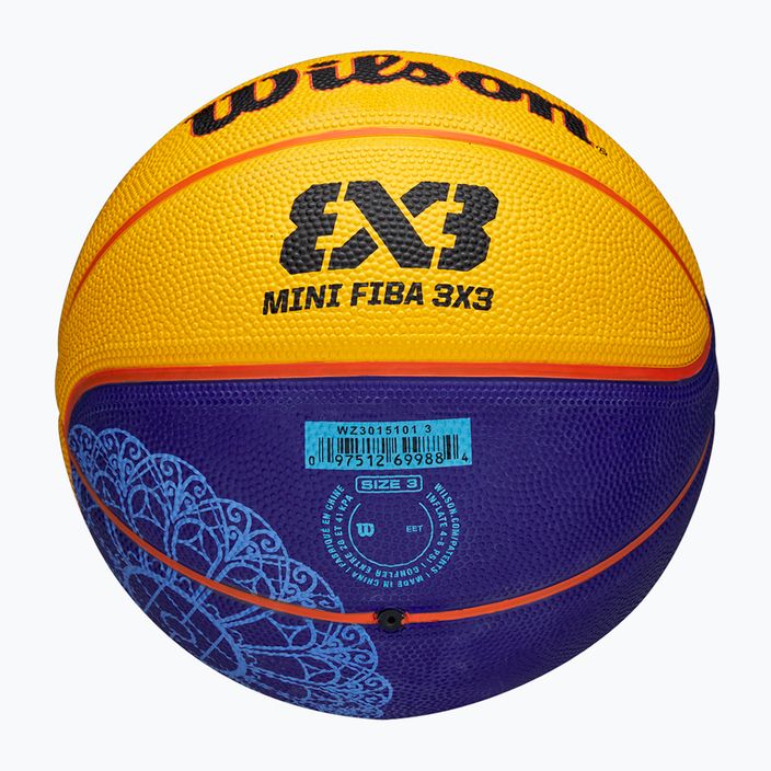 Children's basketball Wilson Fiba 3X3 Mini Paris 2004 blue/yellow size 3 5