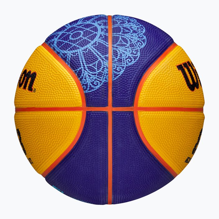 Children's basketball Wilson Fiba 3X3 Mini Paris 2004 blue/yellow size 3 6