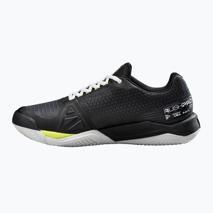 Men's tennis shoes Wilson Rush Pro 4.0 Clay black/white/safety yellow 10