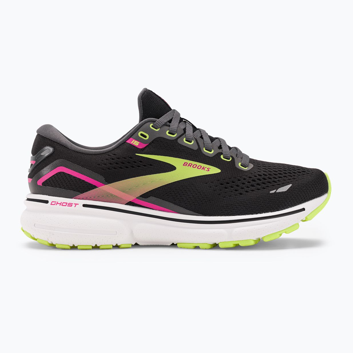 Brooks Ghost 15 women's running shoes black/ebony/sharp green 2