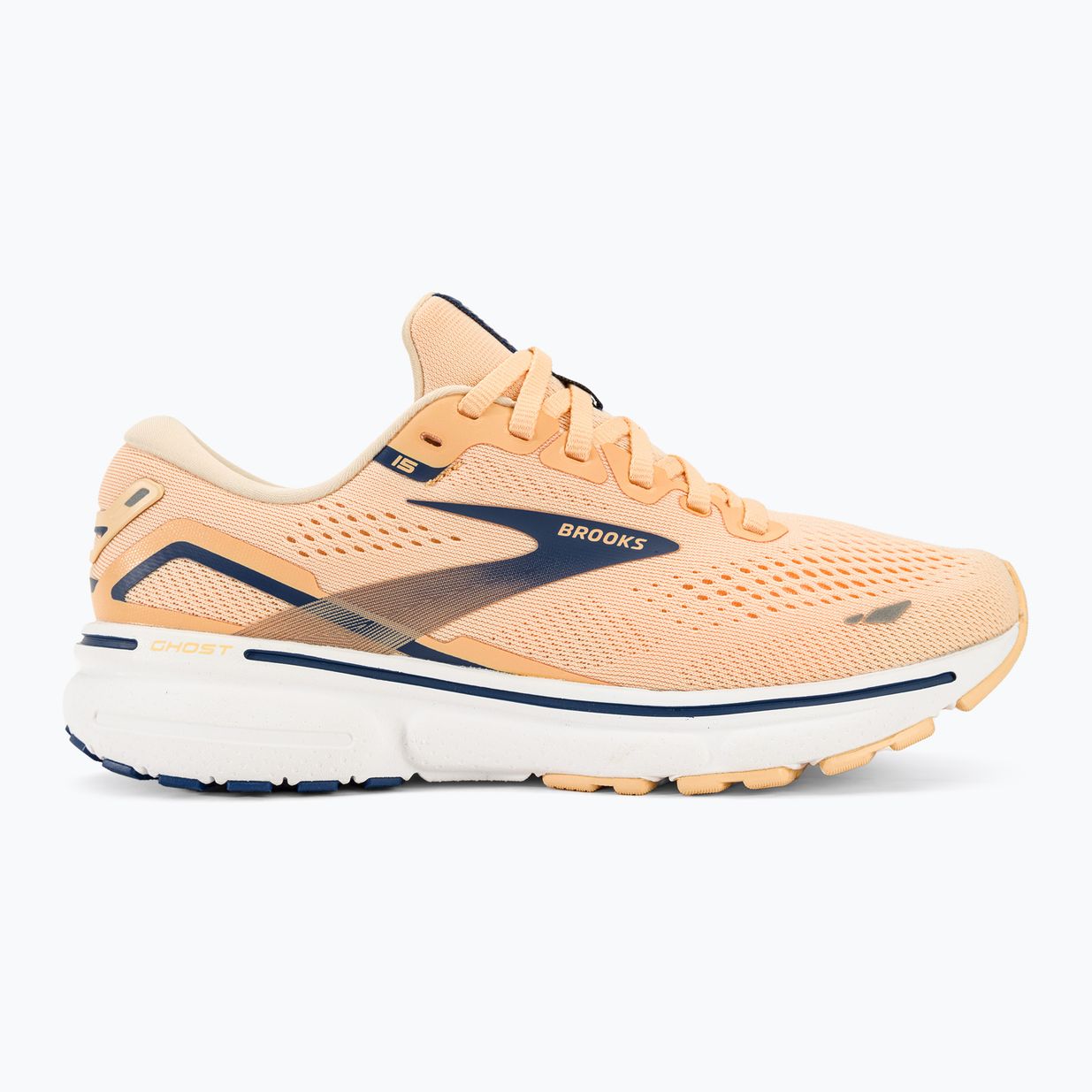 Brooks Ghost 15 women's running shoes apricot/estate blue/white 3