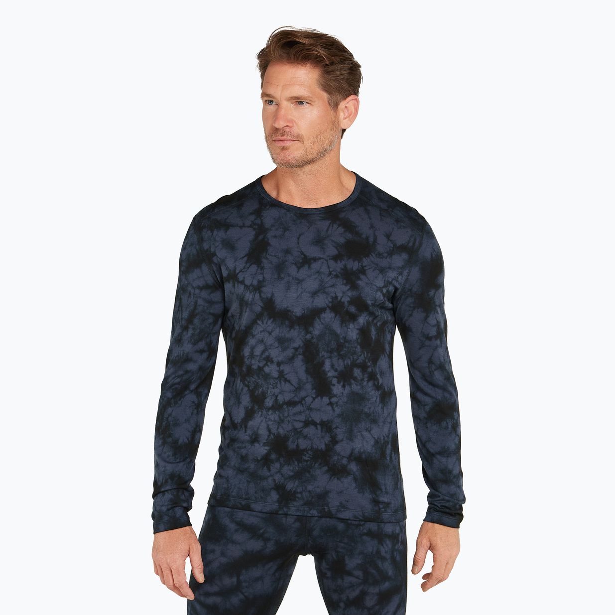 Men's Icebreaker Merino 200 Oasis Crewe Cloud Dye graphite/black thermal longsleeve