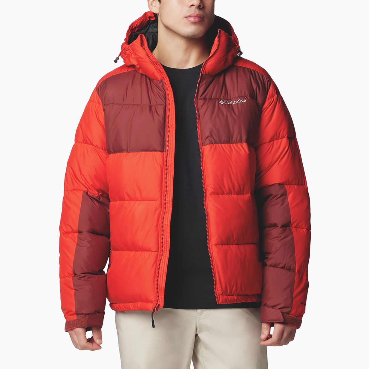 Men's Columbia Pike Lake II Hooded sail red/ spice down jacket